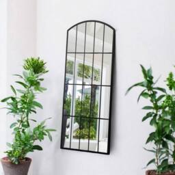 Minster Decorative Garden Wall Mirror - Cast Iron/Metal - L2 x W75 x H170 cm in Black - Size: 1 Pack - thumbnail 2