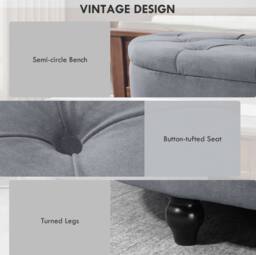 STILVORA Ottoman Bench with Storage & Velvet Upholstery in Grey - thumbnail 7