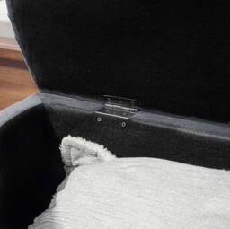 STILVORA Ottoman Bench with Storage & Velvet Upholstery in Grey - thumbnail 8
