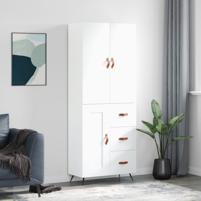 Berkfield Home Highboard White 69.5x34x180 cm Engineered Wood - image 1