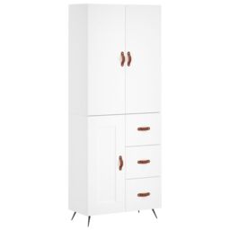 Berkfield Home Highboard White 69.5x34x180 cm Engineered Wood - thumbnail 2
