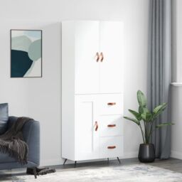 Berkfield Home Highboard White 69.5x34x180 cm Engineered Wood - thumbnail 1