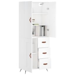 Berkfield Home Highboard White 69.5x34x180 cm Engineered Wood - thumbnail 3