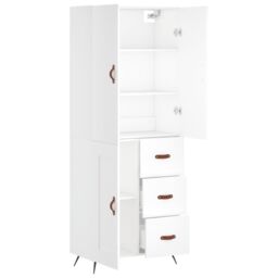 Berkfield Home Highboard White 69.5x34x180 cm Engineered Wood - thumbnail 4