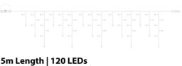 Xmas Haus Icicle Lights 60/40/20 Drop White 5m/120 LED Warm White 10% - thumbnail 2