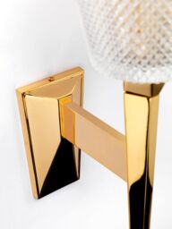 Loops Wall Light IP44 Cut Glass Shade Torchiere Polished Gold LED G9 3.5W in Clear - thumbnail 2