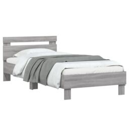Berkfield Home Bed Frame without Mattress with Headboard Grey Sonoma 90x200 cm - thumbnail 4