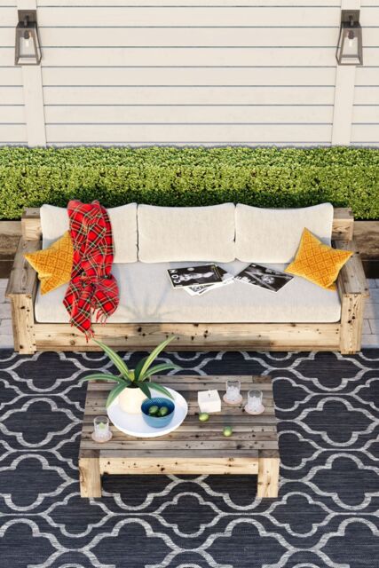 Kukoon Grey Trellis Outdoor, Garden & Patio Area Rug - Size: 160 cm x 230 cm - image 1