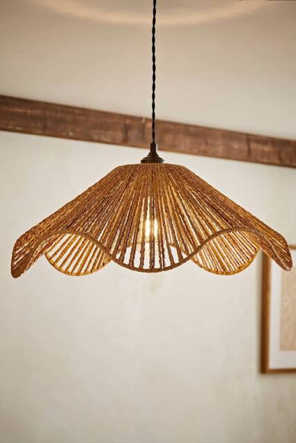ValueLights Farai Natural Woven Rope Wavy Easy Fit Ceiling Pendant Lamp Shade - image 1