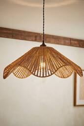 ValueLights Farai Natural Woven Rope Wavy Easy Fit Ceiling Pendant Lamp Shade - thumbnail 1