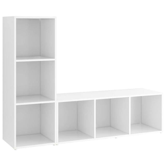 Berkfield Home TV Cabinets 2 pcs White 107x35x37 cm Engineered Wood - Size: 107 x 35 x 37 cm - image 1