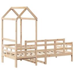 Berkfield Home Day Bed with Roof without Mattress 80x200 cm Solid Wood in Natural - thumbnail 8