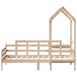 Berkfield Home Day Bed with Roof without Mattress 80x200 cm Solid Wood in Natural - thumbnail 4