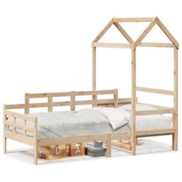 Berkfield Home Day Bed with Roof without Mattress 80x200 cm Solid Wood in Natural