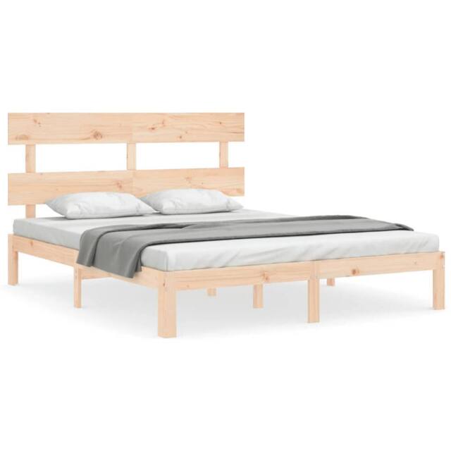 Berkfield Home Bed Frame without Mattress 160x200 cm Solid Wood Pine in Light Tan - image 1