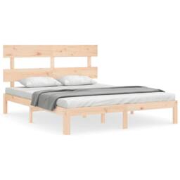 Berkfield Home Bed Frame without Mattress 160x200 cm Solid Wood Pine in Light Tan - thumbnail 1