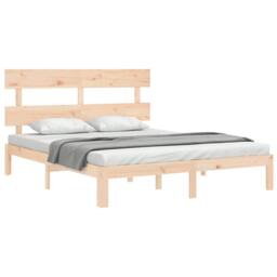 Berkfield Home Bed Frame without Mattress 160x200 cm Solid Wood Pine in Light Tan - thumbnail 4