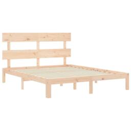 Berkfield Home Bed Frame without Mattress 160x200 cm Solid Wood Pine in Light Tan - thumbnail 5