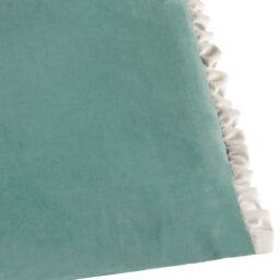 Wylder Tilly Velvet Frill Reversible Cushion in Duck Egg Blue - Size: 40 cm x 60 cm - thumbnail 4