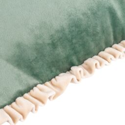 Wylder Tilly Velvet Frill Reversible Cushion in Duck Egg Blue - Size: 40 cm x 60 cm - thumbnail 3