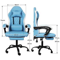 EONLION Office Chair Gaming Racing Recliner - Blue - Size: 120 - thumbnail 2