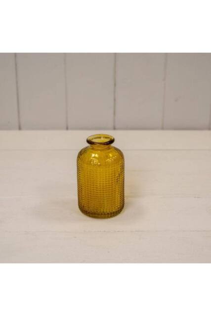 KDMD Yellow Dimpled Glass Bottle - image 1