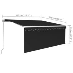 Berkfield Home Manual Retractable Awning with Blind 3x2.5m Anthracite - thumbnail 7