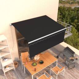 Berkfield Home Manual Retractable Awning with Blind 3x2.5m Anthracite - thumbnail 1