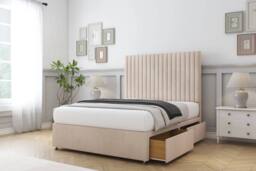 "Sloomy Manhattan Naples Divan Set 4 Drawers-54"" Headboard in Light Sand - Size: Super King" - thumbnail 1
