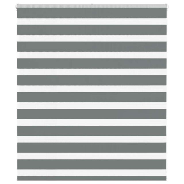 Berkfield Home Zebra Blind Dark Grey 120x100 cm Fabric Width 115.9 cm Polyester - image 1