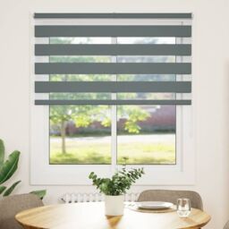 Berkfield Home Zebra Blind Dark Grey 120x100 cm Fabric Width 115.9 cm Polyester - thumbnail 2