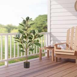 Gymax 2 Pack Artificial Plant Bird of Paradise 130cm Tall Tropical Palm Tree in Green - thumbnail 6