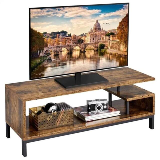 Kelvenix TV Stand with Storage Shelf in Brown - Size: 0.6m2 - image 1