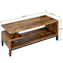 Kelvenix TV Stand with Storage Shelf in Brown - Size: 0.6m2 - thumbnail 2