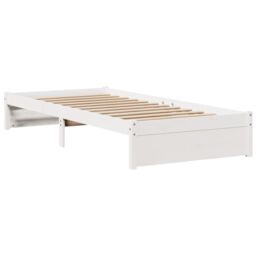 Berkfield Home Bed Frame with Headboard without Mattress White 75x190 cm Small Single - thumbnail 5