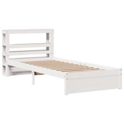 Berkfield Home Bed Frame with Headboard without Mattress White 75x190 cm Small Single - thumbnail 3