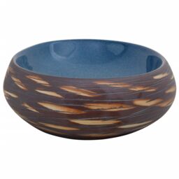Berkfield Home Countertop Basin Brown & Blue Oval 59x40x15 cm Ceramic - Size: 59 x 40 x 15 cm - thumbnail 5