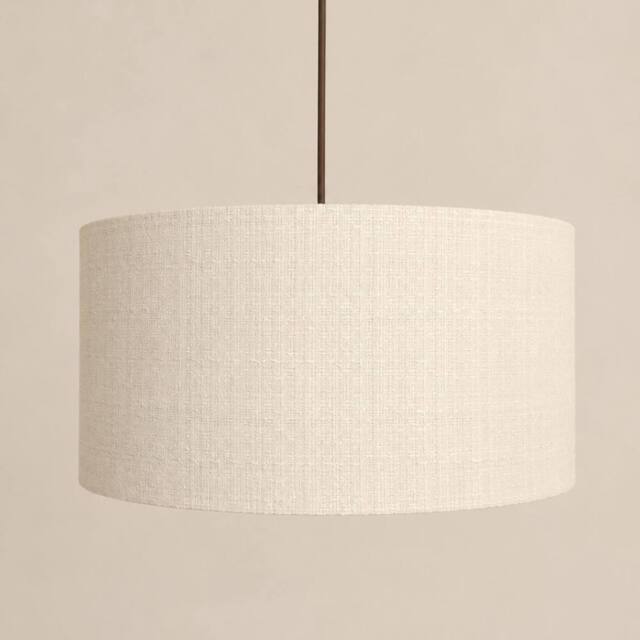 CGC Lighting Messina White Luxury Detailed Cotton Drum Lampshade - Size: 18 inches - image 1