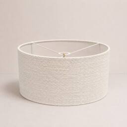 CGC Lighting Messina White Luxury Detailed Cotton Drum Lampshade - Size: 18 inches - thumbnail 2