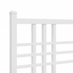 Berkfield Home Metal Bed Frame without Mattress with Headboard White 120x200cm - Size: Small Double - thumbnail 7