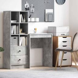 Berkfield Home Modern Writing Desk Concrete grey Particle board 60 x 40 x 76 cm - thumbnail 2
