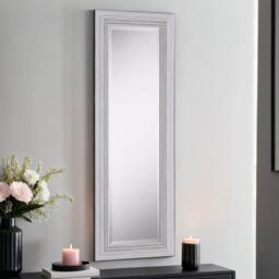 Yearn Mirrors Yearn Distressed White Framed Wall Mirror 128.5x44.5cm - Size: 128.5x44.5 cm