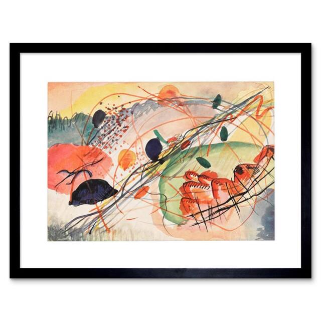 "Artery8 Wassily Kandinsky Aquarell Japan Home Decor 12x16"" Framed Art Print - Size: W12"" x H16""" - image 1