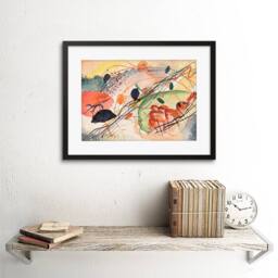 "Artery8 Wassily Kandinsky Aquarell Japan Home Decor 12x16"" Framed Art Print - Size: W12"" x H16""" - thumbnail 2