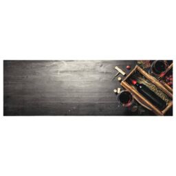 Berkfield Home Kitchen Rug Washable Wine Bottle 60x180 cm Velvet in Grey - thumbnail 2