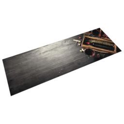 Berkfield Home Kitchen Rug Washable Wine Bottle 60x180 cm Velvet in Grey