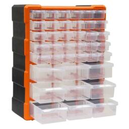 KORVIXA 39 Drawers - A DIY Storage Organiser Craft Box in Orange - Size: 500mm