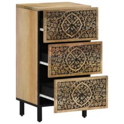 Berkfield Home Side Cabinet 40x33x75 cm Solid Wood Mango in Brown - Size: 40 x 33 x 75 cm - thumbnail 2