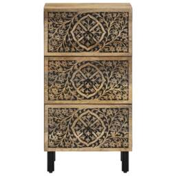 Berkfield Home Side Cabinet 40x33x75 cm Solid Wood Mango in Brown - Size: 40 x 33 x 75 cm - thumbnail 3