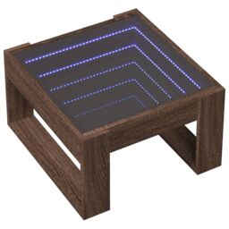 Berkfield Home Coffee Table with Infinity LED Brown Oak 50x53x30 cm - Size: 50 x 53 x 30 cm - thumbnail 3